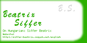 beatrix siffer business card